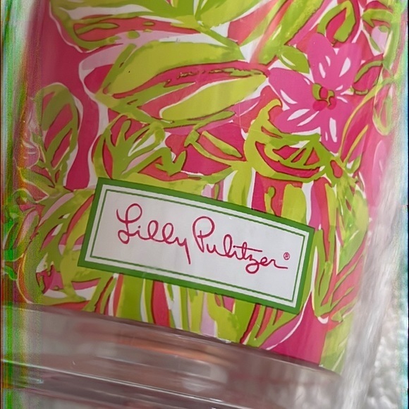 Lilly Pulitzer Pink & Green Double Walled Travel Tumbler with Lid - Picture 2 of 4